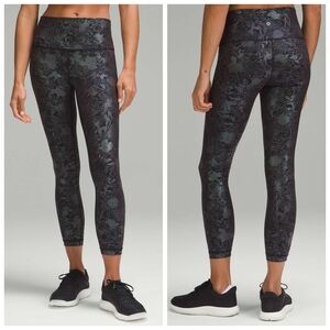 Lululemon Wunder Under High-Rise Tight 25" *ShineLogo Flourish Black Iridescen